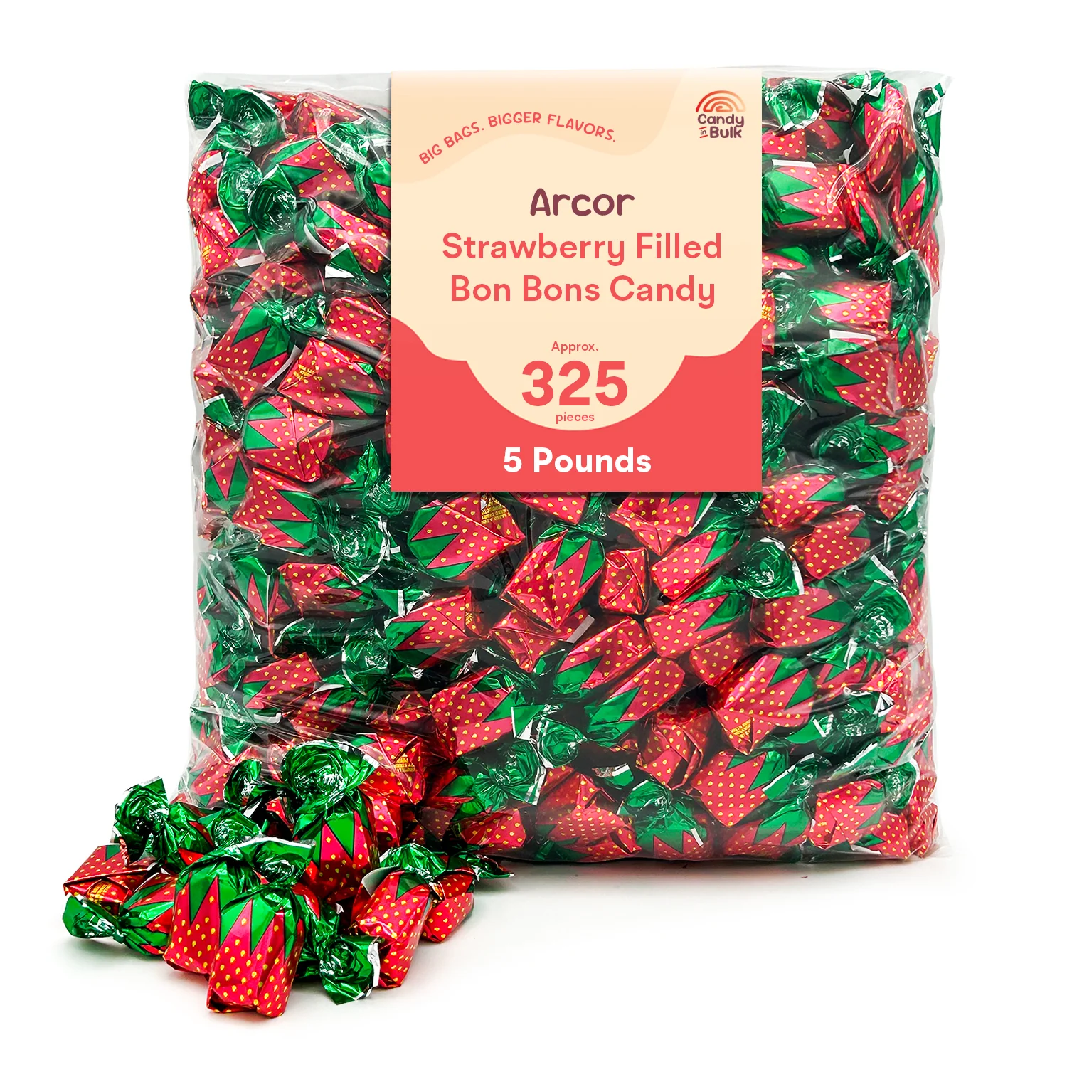 Arcor Strawberry Filled Bon Bons Hard Candy – Bulk Value Bag - Image 3