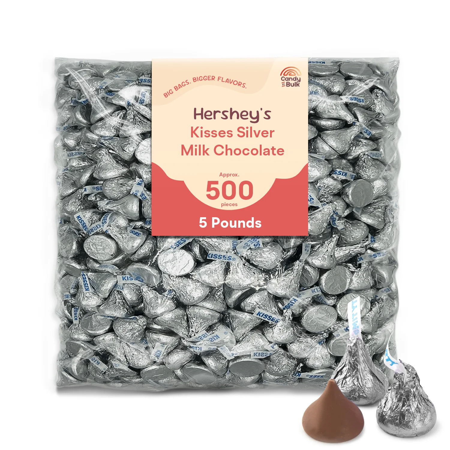Hershey's Kisses Milk Chocolate – Silver Foils – Bulk Value Bag - Image 3